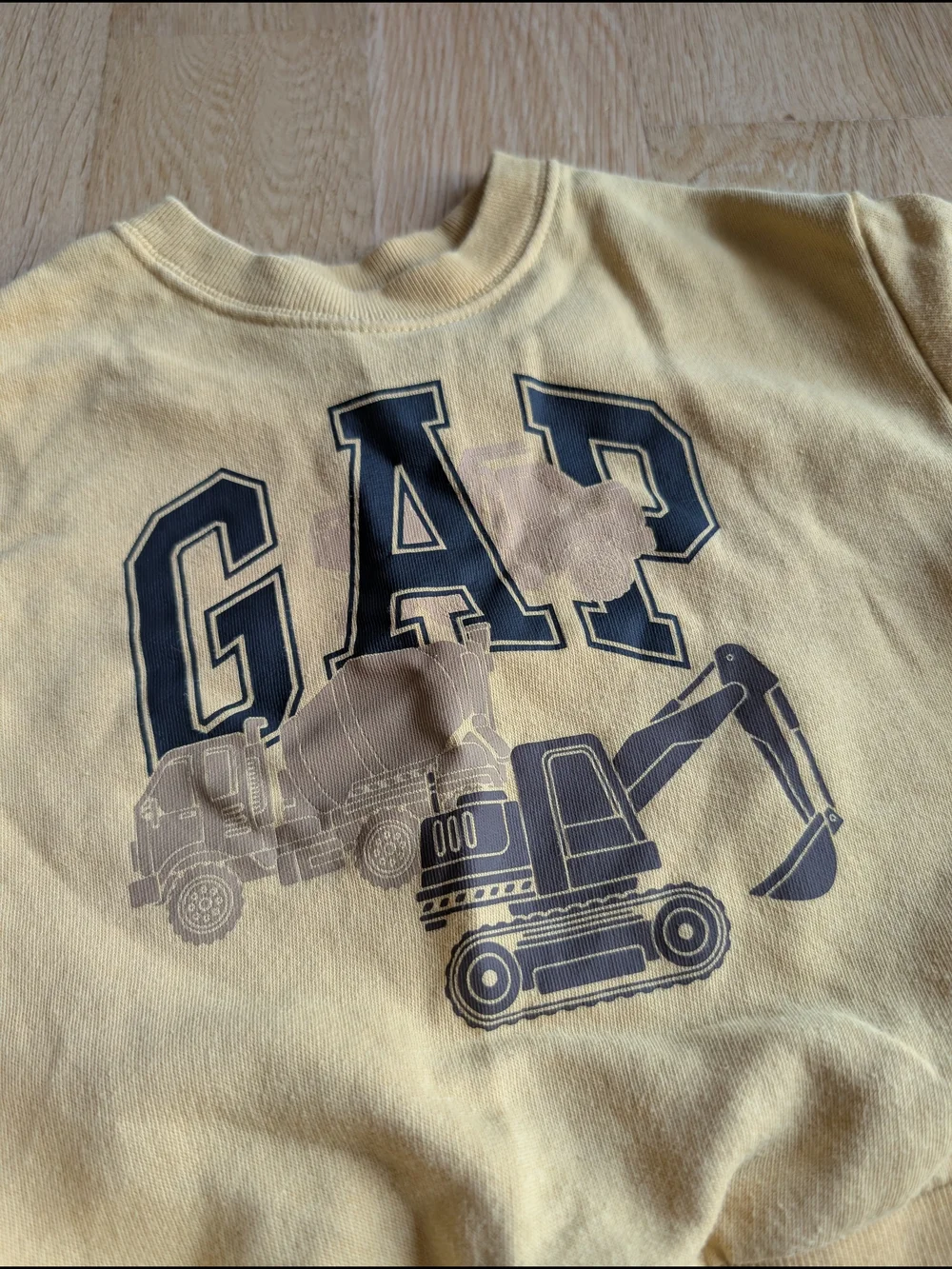GAP Yellow Boys Sweatshirt with Excavator Graphic